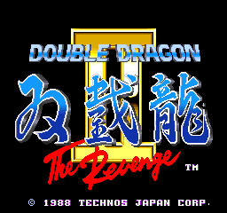 Double Dragon II - The Revenge (World) Title Screen
